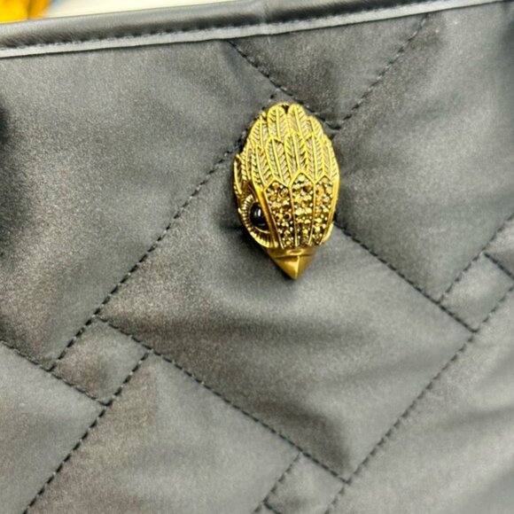 🆕 KURT GEIGER LONDON 🧿 NWOT L Recycled Drench Shopper Tote Bag, Black & Gold - Picture 4 of 16